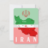 Iran kaart met vlag en embleem (Voorkant)
