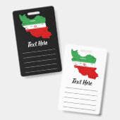 Iran Kaart met Vlag en Embleem Badge (Voor- en achterkant)