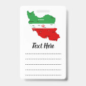 Iran Kaart met Vlag en Embleem Badge (Achterkant)