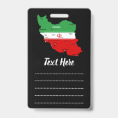 Iran Kaart met Vlag en Embleem Badge (Voorzijde)