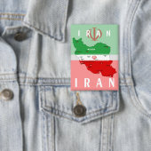 Iran Kaart met Vlag en Embleem Button (Insitu)