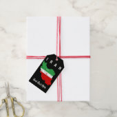 Iran kaart met vlag en embleem cadeaulabel (Met Touw)