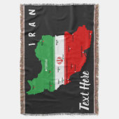 Iran Kaart met Vlag en Embleem Deken (Voorkant Verticaal)
