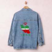Iran kaart met vlag en embleem denim jacket (Hangar)