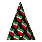 Iran kaart met vlag en embleem feesthoedjes (Rechts)