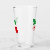 Iran kaart met vlag en embleem glas (Links)