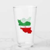 Iran kaart met vlag en embleem glas (Voorkant)