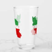 Iran kaart met vlag en embleem glas (Links)