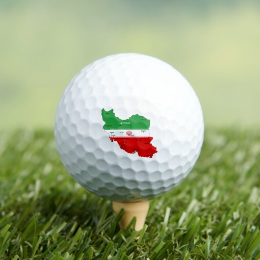 Iran kaart met vlag en embleem golfballen (Insitu Shirt)