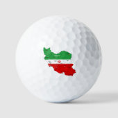 Iran kaart met vlag en embleem golfballen (Voorkant)