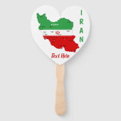 Iran Kaart met Vlag en Embleem Handwaaier (Achterkant)