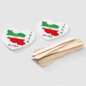 Iran Kaart met Vlag en Embleem Handwaaier (Niet-gemonteerd)