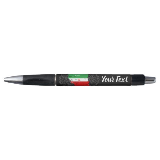 Iran kaart met vlag en embleem pen (Voorkant)