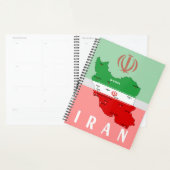 Iran kaart met vlag en embleem planner (Display)
