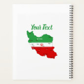 Iran kaart met vlag en embleem planner (Achterkant)