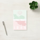 Iran kaart met vlag en embleem post-it® notes (Kantoor)