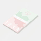 Iran kaart met vlag en embleem post-it® notes (Schuin)