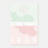 Iran kaart met vlag en embleem post-it® notes (Voorkant)