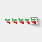 Iran kaart met vlag en embleem satijnen lint (Voorkant)