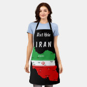 Iran kaart met vlag en embleem schort (Gedragen)