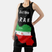 Iran kaart met vlag en embleem schort (Insitu)