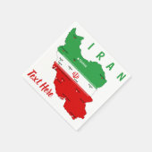 Iran kaart met vlag en embleem servet (Hoek)