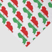 Iran kaart met vlag en embleem tissuepapier (Detail)