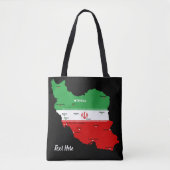 Iran kaart met vlag en embleem tote bag (Voorkant)