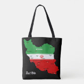 Iran kaart met vlag en embleem tote bag (Achterkant)