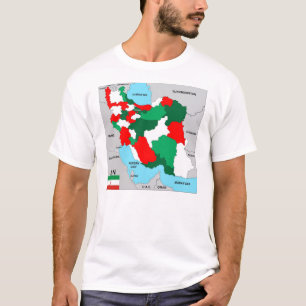 iran - land politieke zwarte kaart t-shirt
