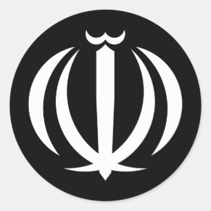 Iran land vlag symbool embleem wapen coat of arms ronde sticker