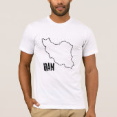 Iran Landkaart Iraanse nationale grens schets T-shirt (Voorkant)