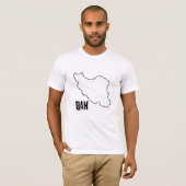 Iran Landkaart Iraanse nationale grens schets T-shirt (Voorkant volledig)