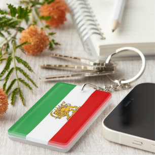 IRAN Leeuw en Zon Vlag Acryl Sleutelhanger