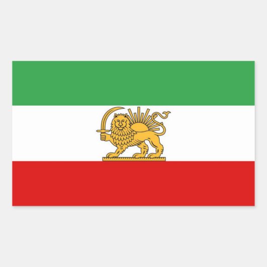 IRAN Leeuw en Zon Vlag GROOT Sticker (Voorkant)