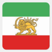 IRAN Leeuw en Zon Vlag Mini Sticker (Voorkant)