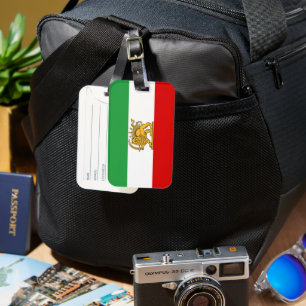 IRAN: Leeuw en Zon Vlag Reisbagage Label Bagagelabel