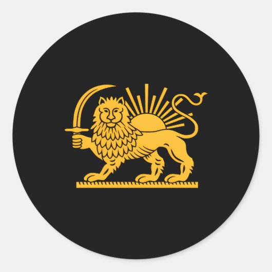 Iran Leeuw Sun Achaeid Empire Safavid-dynastie Ronde Sticker (Voorkant)