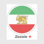 Iran Leeuw Vlag Ronde Sticker (Vel)