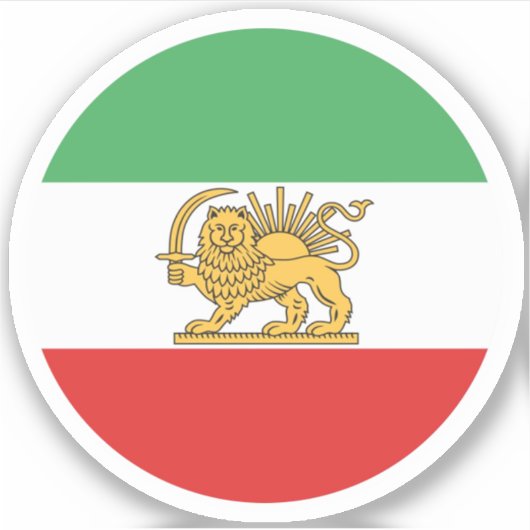 Iran Leeuw Vlag Ronde Sticker (Voorkant)
