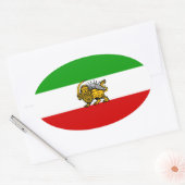 Iran Leeuw & Zonnevlag Ovale Sticker (Envelop)