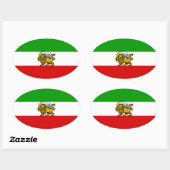 Iran Leeuw & Zonnevlag Ovale Sticker (Vel)