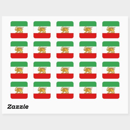 IRAN Lion and Sun Flag Mini Sticker (Vel)
