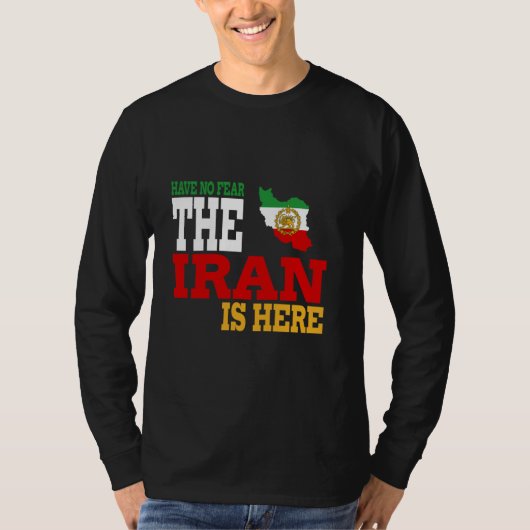 Iran Lion Sun Flag, Iran, Perzisch, Iran kaart, Vl T-shirt (Voorkant)