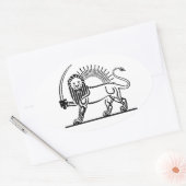 Iran Lion & Sun (Shir-O-Khorshid) Ovale Sticker (Envelop)