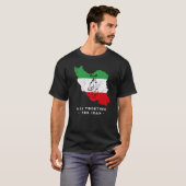 Iran Map, ALL TOGETHER FOR IRAN Farsi calligraphy, T-shirt (Voorkant volledig)