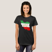 Iran Map in 3 Colours of Irish Flag I GreenWhiteRe T-shirt (Voorkant volledig)