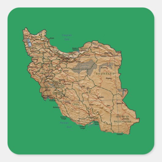 Iran Map Sticker (Voorkant)