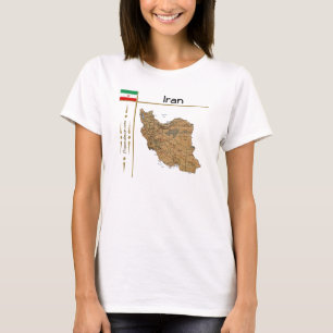 Iran Map + vlag + Titel T-Shirt