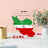Iran Map with Flag and Emblem Acryl Bord (Huwelijk)